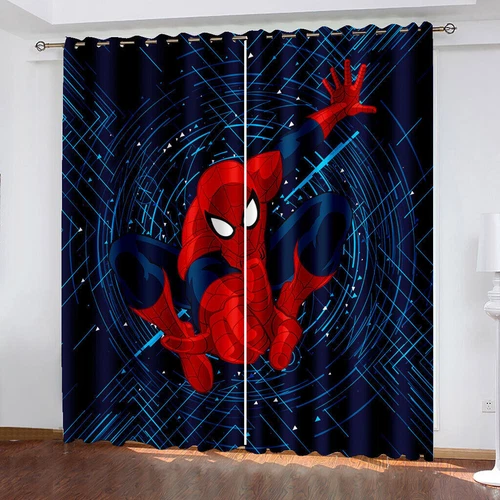 Marvel Spiderman 3D Dicke Verdunkelung Schlafzimmer Vorhänge Thermo Ring Top Ösen Geschenk - Bild 13 von 20