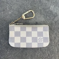 LOUIS VUITTON Key Pouch Key Cles Wallet Damier Azur Key Chain Coin Pouch