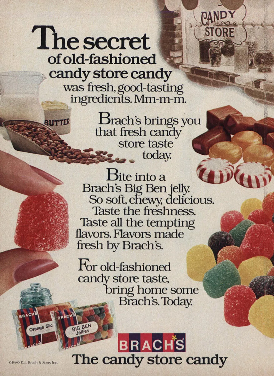 1983 Brachs Candy: Old Fashioned Candy Store Candy Vintage Print Ad