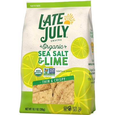 Late July Snacks Thin and Crispy Organic Tortilla Chips with Sea Salt, 10.1