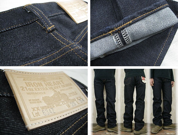 Jean Droit Iron Heart 634Z 21 Oz - Denim Extra Lourd, Taille 28-40, Japon - Neuf
