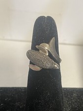 Sterling Silver Ring Dolphin Wrap Around Size 6