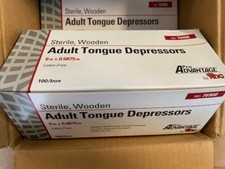  100 Pack Pro Advantage Adult Tongue Depressors, Sterile, 6" Wooden Shaft 76900