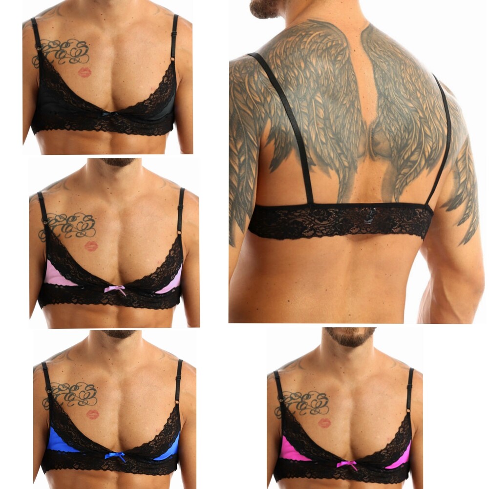 Maeau Intimo Uomo Sissy – Set Reggiseno E Slip In Pizzo, Morbido E Traspirante, Taglie Forti, Per Occasioni Speciali - 2