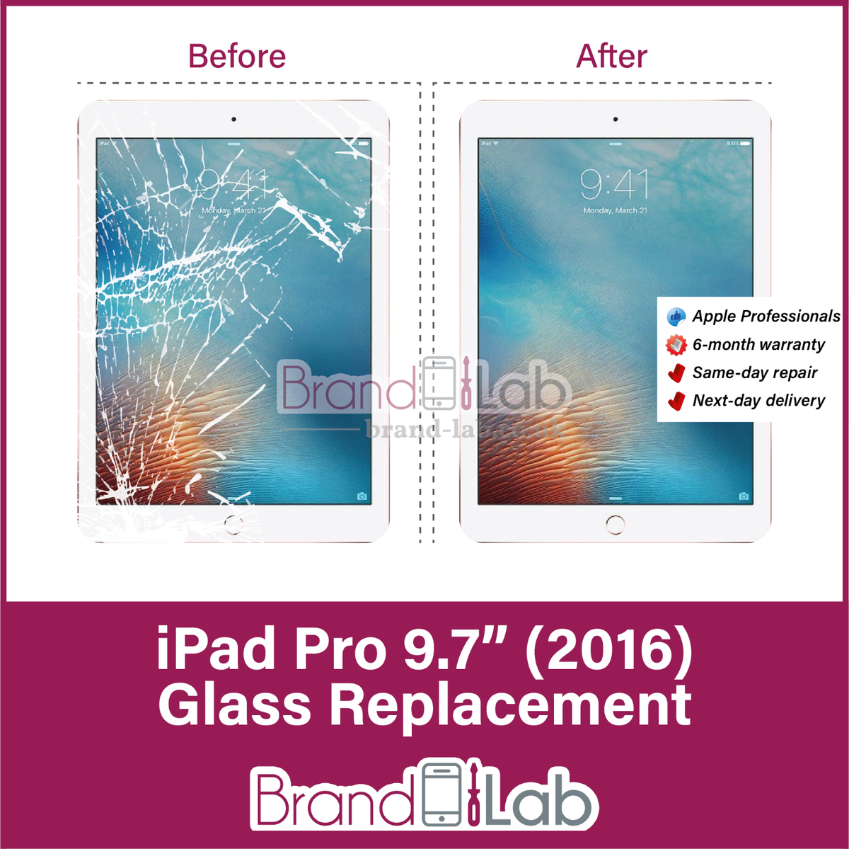 iPad Pro (2016) Cracked Screen Digitizer GLASS Repair