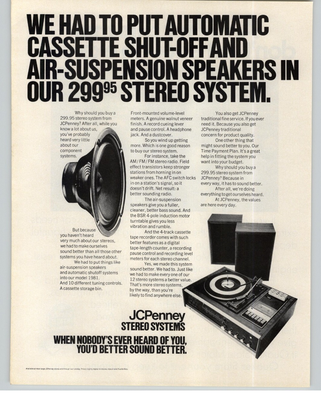 1971 JC Penney Stereo System Model 1981 Cassette Turntable Photo