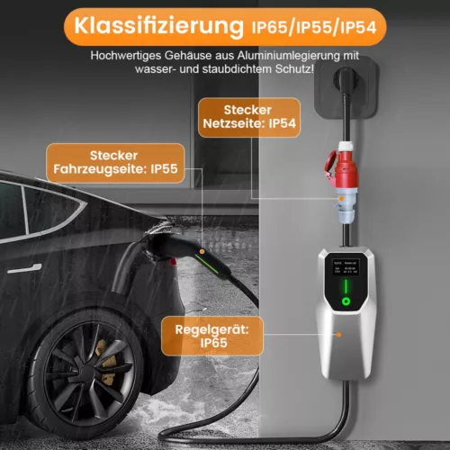 EV Ladegerät Ladekabel Starkstrom CEE 3.5/7/11/22KW 16/32A Typ 2 Mobile Wallbox - Bild 7 von 27