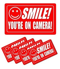 Smile Youre On Camera Stickers Video Security System Warning Alarm Decal Pack Smile Youre On Camera Stickers Video Security System Warning Alarm Decal Pack