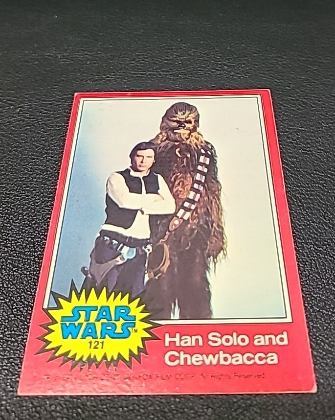 1977 Topps Star Wars Series 2 red Card #121 Han Solo Chewbacca