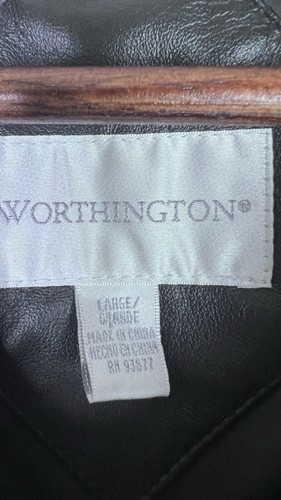Giacca donna Worthington pelle cintura nera taglia L full zip mob moglie morbida boho - Foto 12 di 19