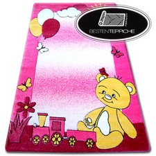 Modern And Cheap Rugs for Children " Happy " Pink Wear - 6 Sizes