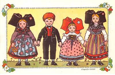 Illustrator - No. 89921 - Hansi - Gastronomic Relay - Three Young Alsatians