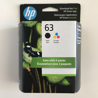 2026-2027 Genuine HP 63 Black Tri-Color Ink Cartridge Combo 2 Pack L0R46AN OEM