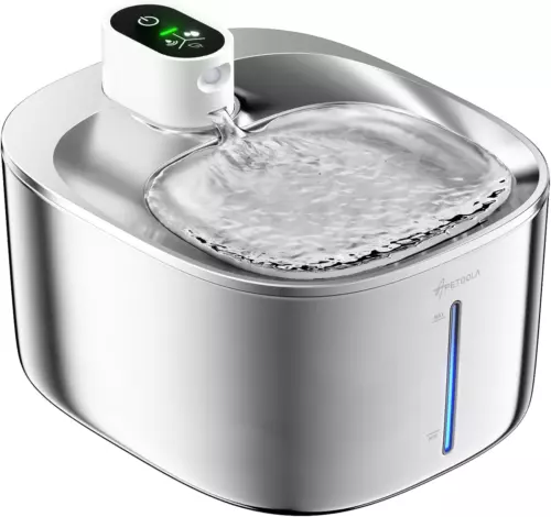 Wireless Cat Water Fountain, 135 Fl Oz/4L Battery Operated Cat Fountain Stainles