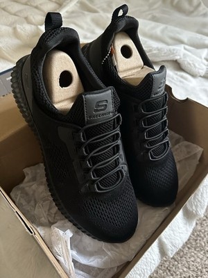 Sketchers Men s Slip Resistant Work Sneaker Memory Foam Black US Size 10