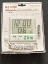 Vintage equity big digit electronic dual thermometer clock