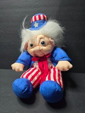 Vintage Norfin Troll Doll Uncle Sam Adopt Large Plush Cloth Body W/ Tag