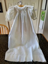 Antique White Cotton 28" Dress 4 French German Bisque Head Baby Doll