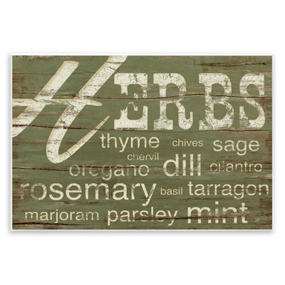 Stupell Home Décor Herbs And Words Green Kitchen Wall Plaque, 10 x 0.5 x 15, ...