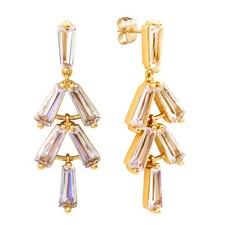 Elegant Confetti 18K Yellow Gold Plated Bague...