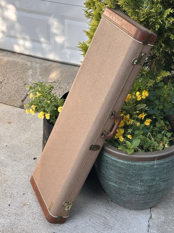 Original 1960 62 Fender Jazzmasrter Brown Tolex Guitar Case Vintage Collectible