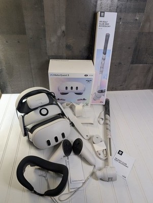 Meta Quest 3 512 GB VR Headset Bundle + Bobovr S3 Pro Headstrap + VR Golf Club 