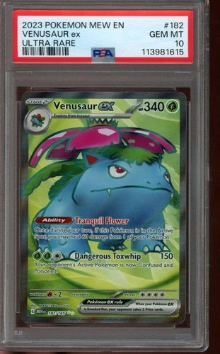 PSA 10 GEM MINT Pokemon Venusaur ex Scarlet & Violet 151 Ultra Rare 182/165
