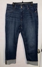 Gap '90s Straight High Rise Denim Blue Jeans Stretch Women's Size 16/33R EUC