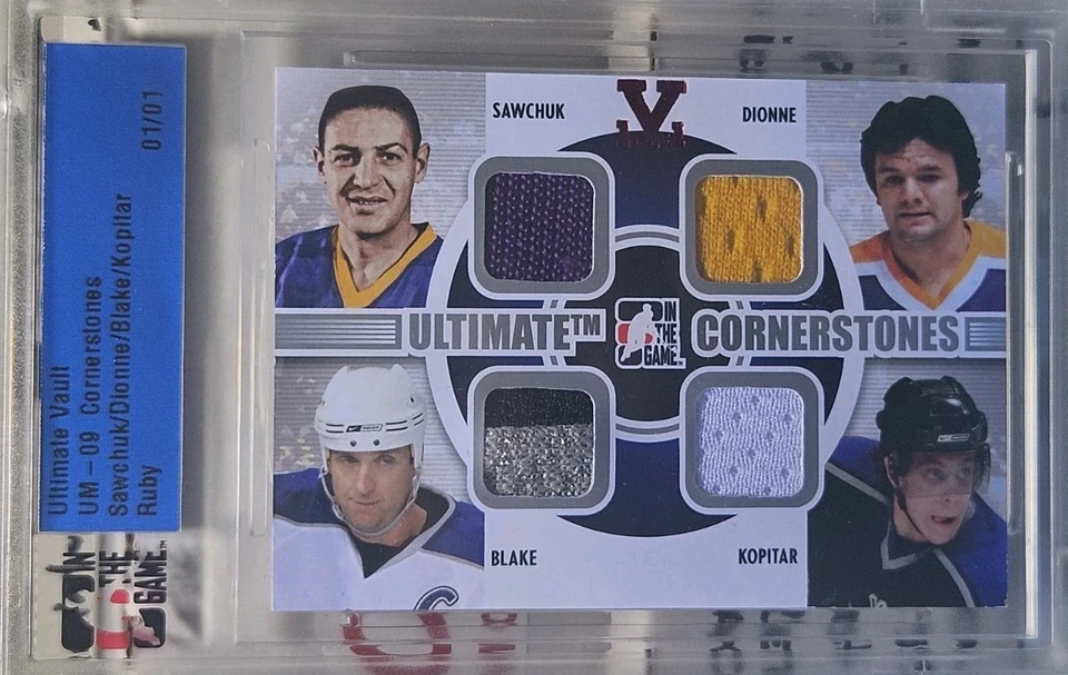 08-09 ITG Ultimate Vault Kopitar / Dionne / Sawchuk / Blake Cornerstones #1/1 - Image 4 of 4