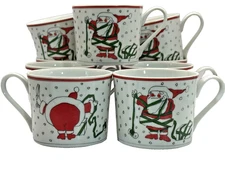 Set of 9 Georges Briard Mugs Cups Night Before Christmas Santa Clause Holiday