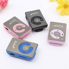 TASCABILE MUSICA SUPPORTA SD LETTORE MP3 COLORI SPORT BLU CLIP BIANCO ROSA wc