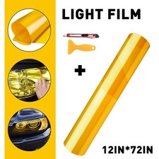 Gloss Golden Yellow Headlight Tint Film Fog Light Car Vinyl Wrap 72x12Inch UK