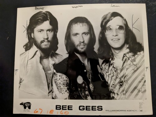 The Bee Gees Original 1975 Promo Photo, Concert Announcement On Back