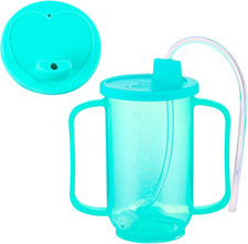 1 Pcs Adult Sippy Cups With Long Straw For Elderly, 12 Oz Adaptive Spill Proof C