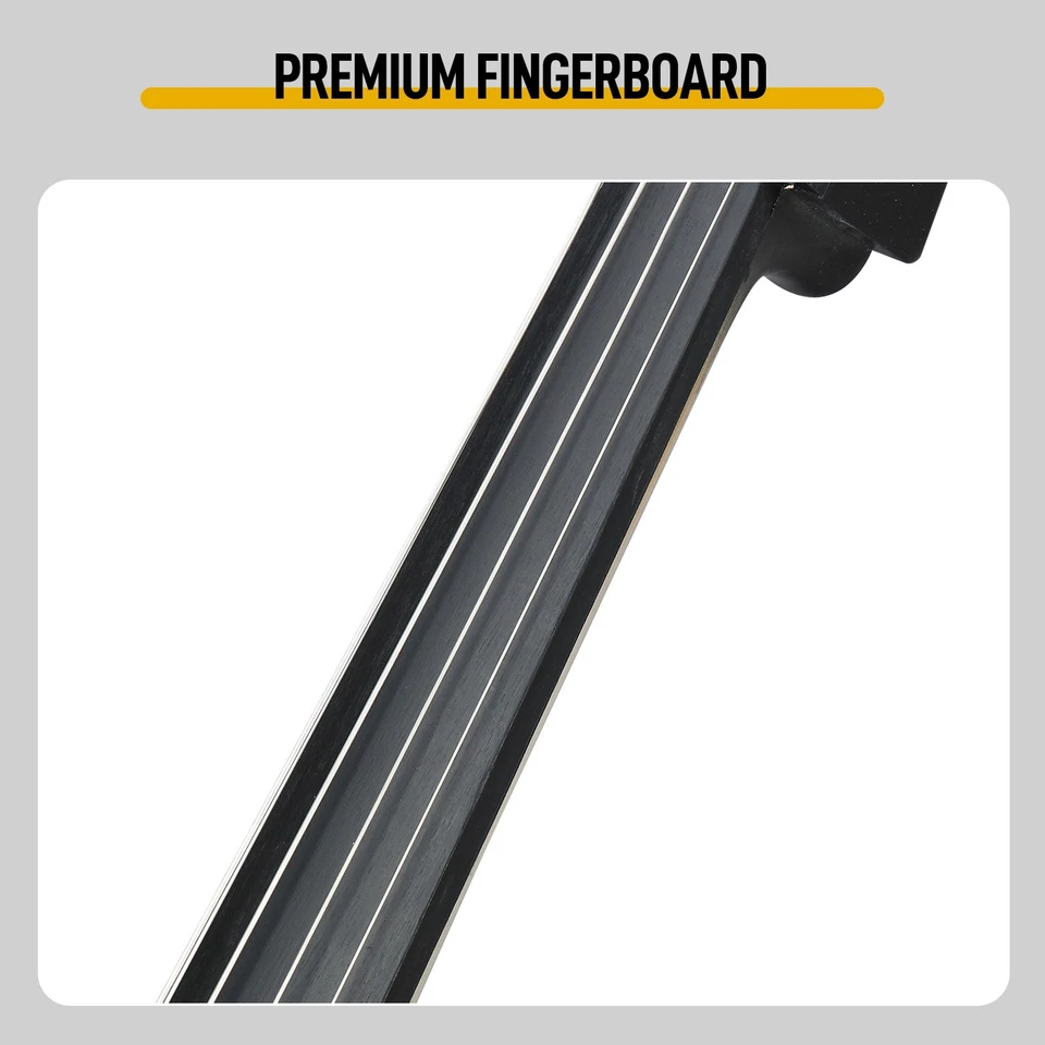 4/4 Full Size Electric Cello Set For Beginners - Piano Finish, Z-Shaped & Black - Image 4 of 4