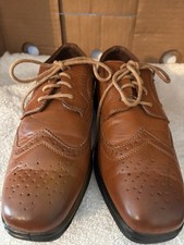 Deer Stags Comfort Footwear Ace Boys Size 3M Brown Luggage Oxford Dress Shoes