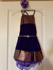 Dance Recital Outfit Size LC - Large Child. Dark Purple Dance Costume