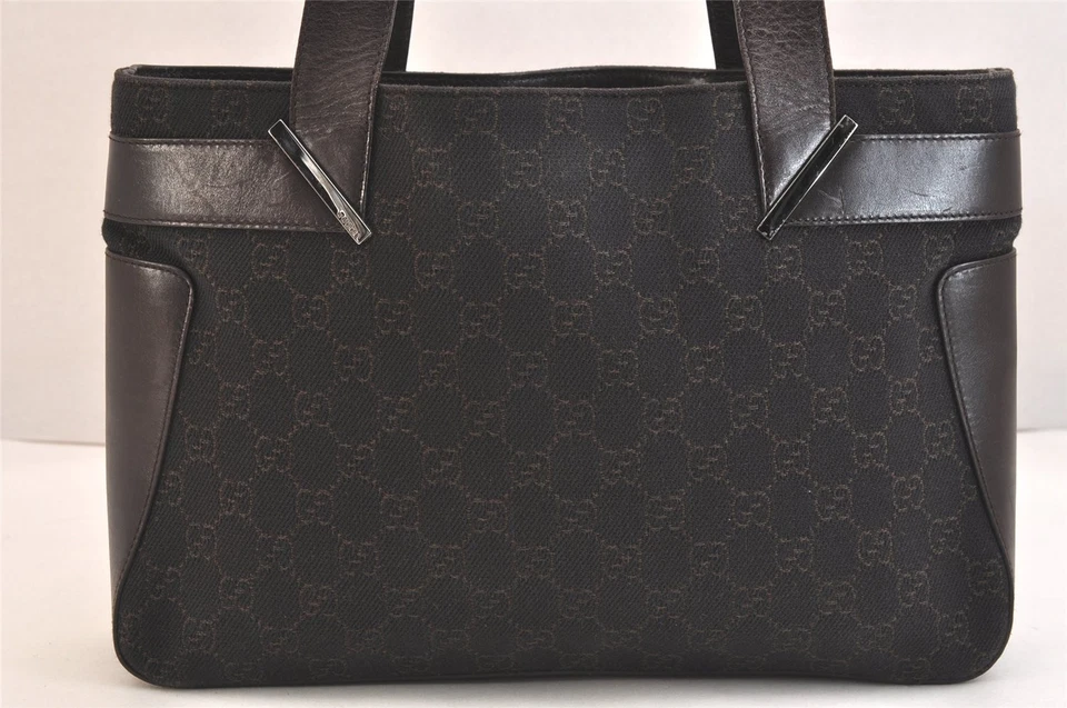 Auténtico Bolso de Hombro GUCCI Vintage GG Lona Cuero 73983 Negro 4786N Foto 3 de 4