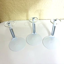 3- Tripar Metal Doll Stands Adjustable Height 4" - 6" White Coated 3" Base