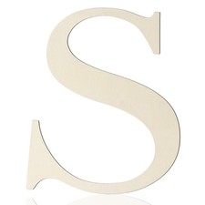 Large Wooden Letters 12 Inch Paintable Wood Letter S for Wall Decor, 1/5 Inch...