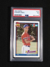 1991 Topps #333 Chipper Jones PSA 7 RC HOF Braves