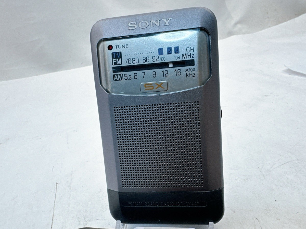 Sony ICF-SX44R Pocket FM/AM 2Band Radio Tested with Case Japan