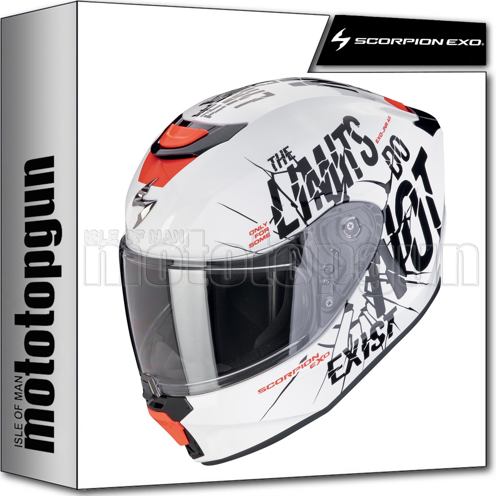 Scorpion Integralhelm FÜR Motorrad EXO-JNR Air Boum Weiss Schwarz M-image