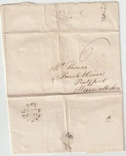 1823 BRISTOL & TOO LATE PMKS GEORGE WYLD CIRCULAR TO PUNCH HOUSE PONTYPOOL MON