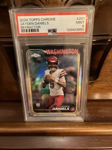 2024 Topps Chrome - Rookies Jayden Daniels #201 Refractor (RC) PSA 9