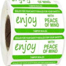 Tamper-Evident Sealed Freshness Labels 1 x 3 inch 1 x 3 inch, Red, Green
