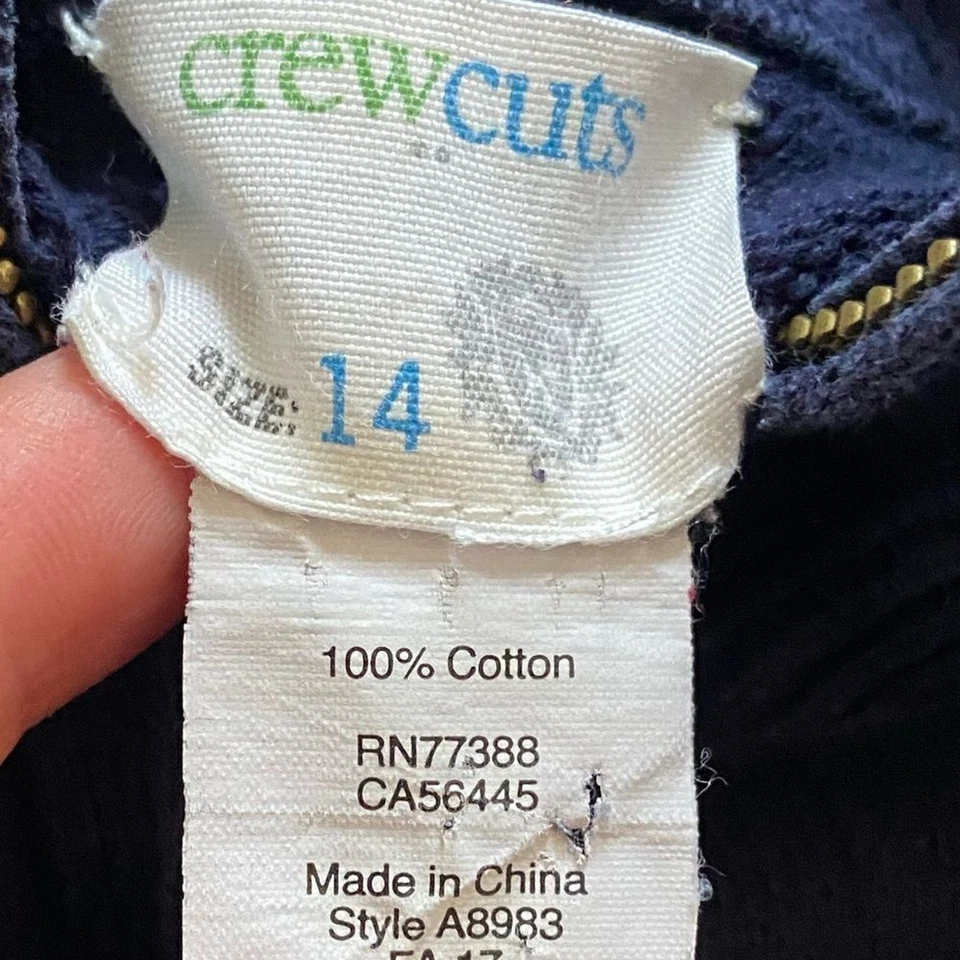 Crewcuts Niño Azul Marino Suéter 1/4 Cremallera Algodón Talla 14 Foto 4 de 4