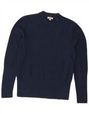 Cos Womens Crew Neck Jumper Sweater UK 14 Medium Navy Blue Wool PH22