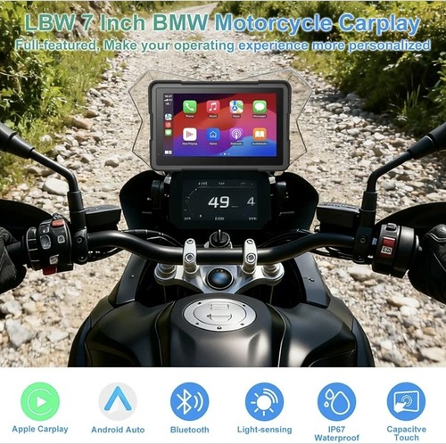 LBW BM700 BMW R1200GS R1250GS S1000XR 7" CarPlay Android Auto Waterproof GPS - Picture 2 of 10