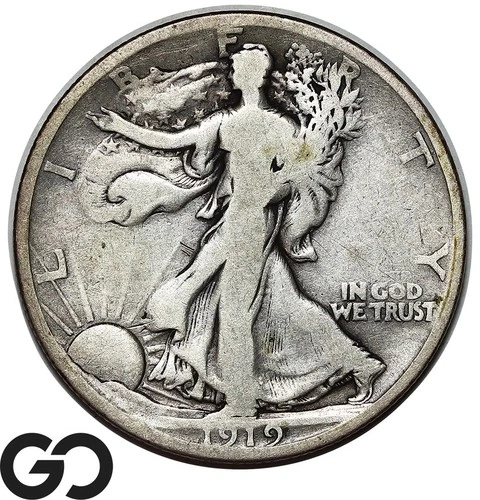 1919-D Walking Liberty Half Dollar, Key Date Denver Issue